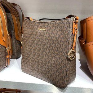 Michael Kors Jet Set Travel Large Messenger Crossbody Bag Brown